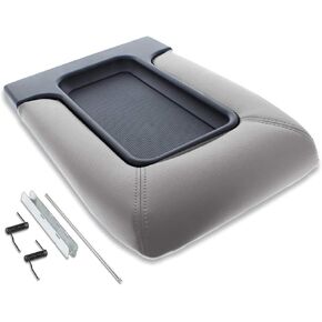 EcoAuto Center Console Lid Replacement Kit for 99-07 Silverado, Avalanche, Suburban, Sierra, Yukon - Replaces OEM 19127364, 19127365, 19127366 (Beige)