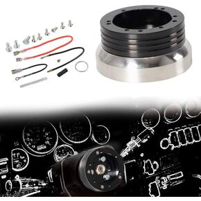5 & 6 Hole Billet Steering Wheel Hub Adapter Black