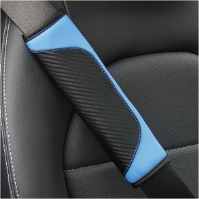 2PCS Car Seat Belt Cover, Carbon Fiber Seatbelt Shoulder Protection, Soft Car Seat Belt Strap Cushion Protect Your Neck and Shoulder, Car Accessories Seat Belt Pad for Car Truck (Red)