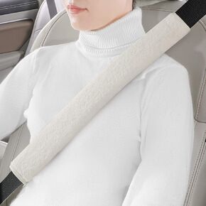 Extra Long Seatbelt Cover Super Soft Furry for Adults Kids Women & Men, Thick Plush Full Car Seat Belt Strap Cushion, Fluffy Shoulder Pad Protector, Auto Interior Accessories, Black, 10.5in,2pcs