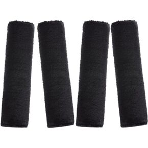 4 Pack Faux Sheepskin Car Seat Belt Pads Seatbelt Protector Soft Comfort Seat Belt Shoulder Strap Covers Harness Pads Guard Neck and Shoulder (Black)