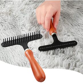 Astfys Hand Held Carpet Rake, Making Carpets Fluffy Again, Clean Hair, Let Carpet Restore Softness (Iron, Black)