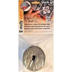 Multy Adhesive Carpet Finishing Edge, 1.5" x 30", Grey, 2-Pieces