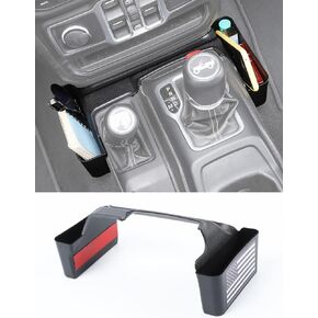 Savadicar GT-2 Shifter Storage Box with Microfibers, Gear Shift Console Tray Organizer for 2018-2024 Jeep Wrangler JL JLU & Gladiator JT Truck, Interior Accessories, Black,1 PCS