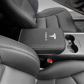 غطاء صندوق مسند ذراع السيارة من MASHA لطراز Tesla 3 موديل Y 2017-2022 2023 2024 مسند ذراع التحكم المركزي ديكور ملحقات السيارة الداخلية (أبيض)