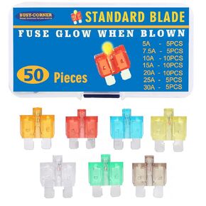 Glow Fuse Mini Blade Automotive Fuse Glow When Blown Smart Auto Glow Fuse Easy Identification BUSY-CORNER 50 Pieces