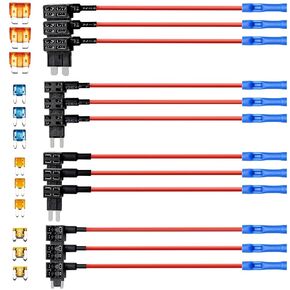 12 Pack Add a Circuit Fuse TAP - 12V Fuse Adapter for Car - Mini Automotive Fuse Connector ATC AMP Blade Fuse Holder