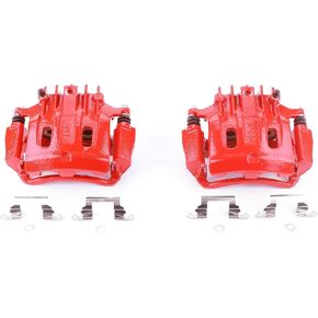 Power Stop Rear S4752 Pair of High-Temp Red Powder Coated Calipers