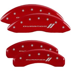 MGP Caliper Covers - Brake Caliper Covers 2011-2023 Dodge Durango (12204s) Front and Rear Set - Durango II Logo - Red