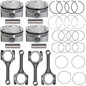 Connecting Rod Piston Kit fits for Kia Rio 1.6L DOHC 2010-2017, fits for Hyundai Accent Veloster 1.6L DOHC 2012-2016 fit for G4FD Engine 23041-2B600, 23041-2B610