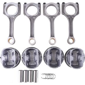 ikasus 4PCS Connecting Rods & Pistons Kits Compatible with 2011-2019 Hyundai Kia Sonata Sorento Optima 2.4L Engine Connecting Rod Piston Kit Replace 23040-2G200 23040-25200 23510-2G500