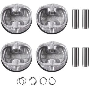 4PCS Engine Piston and Rings Assembly Kit Car Engine Pistons Compatible with Buick Chevy GM Pon-tiac Saturn 2.4L Pistons & Rings Kit Replace 12578324 12643172 Piston Kit with Pin and Ring