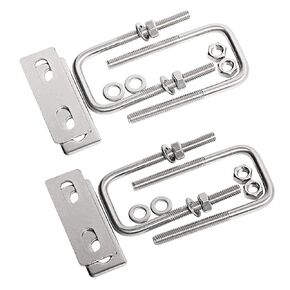Aopin Square U-Bolt 1.77"(45mm) Inner Width U Bolts Brackets 304 Stainless Steel M8 with Nut, Plate, Washer for Car/RV/Trailer Bumper,4 Sets