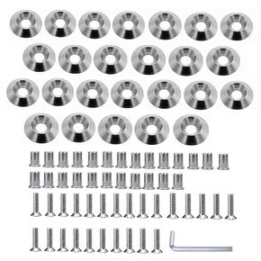 STETION Stainless Steel 25 Pcs Fender Bumper Washer Bolt M5x20mm CNC Finishing Washer Engine Bay Dress Up Fastener Kit Flares Widebody kit Installation Hardware