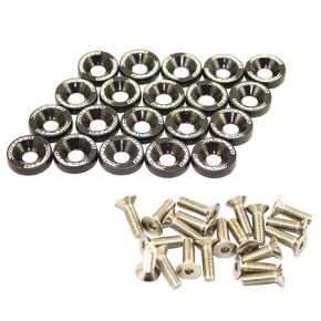 JDMSPEED 20 Pcs Red CNC Billet Aluminum Fender Washer Engine Bay Dress Up Kit