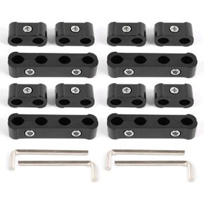 MUGE RACING Engine Spark Plug Wire Separator Divider Kit Fit for 8mm 9mm 10mm Aluminum Alloy Wire Separators Black