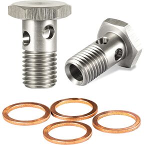 Fuel Banjo Bolt & Washer Kit Ultra High Flow Upgrade Compatible with Ford Powerstroke 6.0L & 6.4L