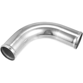 X AUTOHAUX OD 3" 76mm Leg Length 4" 100mm Aluminum Alloy Tube Intercooler Pipe 90 Degree Bend Elbow Air Intake Tube Silver Tone for Car