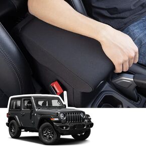Center Console Armrest Cover Compatible with Jeep Wrangler JL/JLU 2018 2019-2023 2024 and Jeep Gladiator JT Truck 2020 2021 2022 2023, Accessories PU Leather Cushion Protector Pad(Not for JK/JKU)