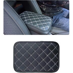 Ziciner Leather Car Center Console Armrest Pad, PU Waterproof Auto Seat Box Cover Protector, Hand Rest Cushion Protection Pad, Vehicles Interior Accessories Universal for Car,SUV (Beige)