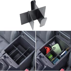JKCOVER Center Console Dividers Organizer Compatible with Toyota Tacoma 2016-2021 2022 2023 Accessories,Insert Box ABS Secondary Storage