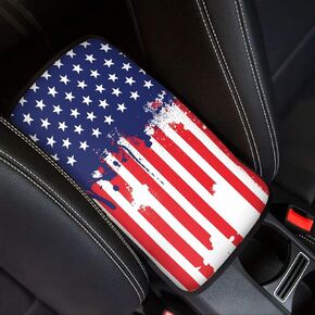 Colorful Dog Paw Print Auto Center Console Pad,Car Armrest Seat Box Cover Protector Universal Fit for Most Cars