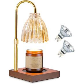 مصباح تدفئة الشموع من دوتلايت، ضوء تدفئة الشموع الكهربائية الخافت، زجاج كهرماني قابل للتعديل لتدفئة شموع الجرة، هدية عيد ميلاد للأم والصديقات ديكور المنزل مع مصباحين in Kuwait