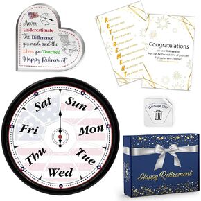 Retirement Gifts for Men, 2024 Best Funny Retired Gifts for Men with Retirement Card Day Clock Retirement Plaque Cool Funny Practical Retirement Gifts for Coworker Retirement Party Decoration Plan