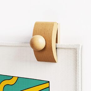 Tapestry Hangers, 4 Small Quilt Hangers for Wall Hangings, Blanket Hanger Clamps, Carpet Rug Display, Wooden Wall Clips for Hanging (Brown)
