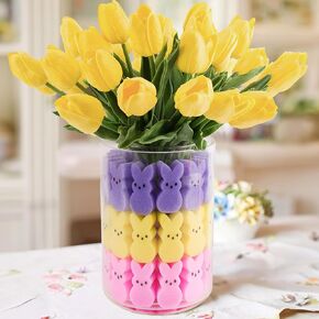 ORIENTAL CHERRY Easter Decorations - Easter Peeps Bunnies Vase Filler Set, Spring Decor Home Indoor Decoration Centerpieces for Tables