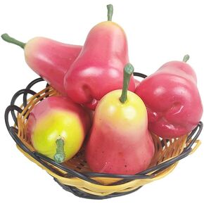 PsajfzZ Lifelike Artificial Wax Apple Faux Fake Java Apple Fruit Home House Kitchen Cabinet Decoration 6pcs