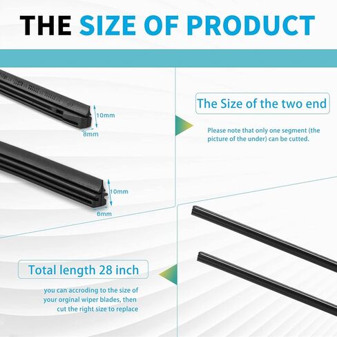 إعادة تعبئة شفرة ممسحة الزجاج الأمامي من ZOFFI مقاس 28 بوصة، عبوة من 4 قطع، حجم قابل للتعديل لإعادة تعبئة المطاط للممسحة in Kuwait