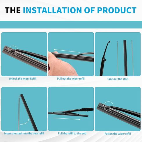 إعادة تعبئة شفرة ممسحة الزجاج الأمامي من ZOFFI مقاس 28 بوصة، عبوة من 4 قطع، حجم قابل للتعديل لإعادة تعبئة المطاط للممسحة in Kuwait