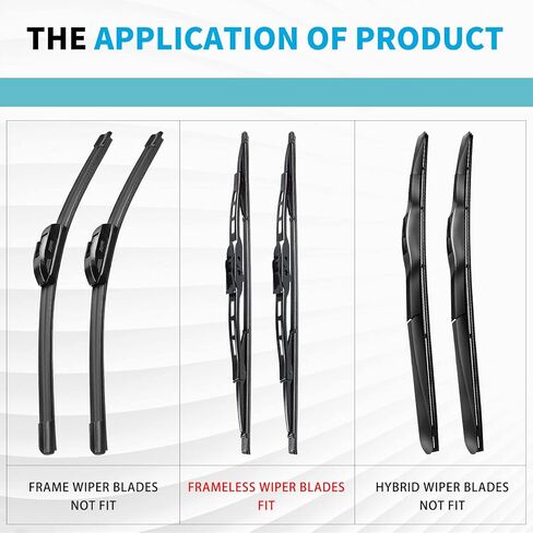 إعادة تعبئة شفرة ممسحة الزجاج الأمامي من ZOFFI مقاس 28 بوصة، عبوة من 4 قطع، حجم قابل للتعديل لإعادة تعبئة المطاط للممسحة in Kuwait