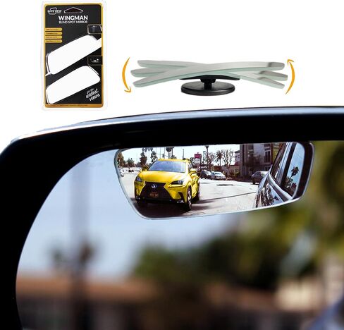 "Rhombus 4000" Car Blind Spot Mirror by Safe View Company - Change Lanes w Confidence, Frameless HD Convex Glass, Seamlessly Contours to Rear View Side Mirrors, Peel & Stick (2Pack) in Saudi Arabia