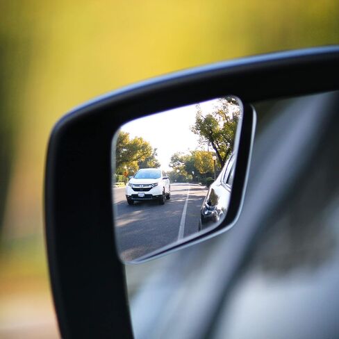 "Rhombus 4000" Car Blind Spot Mirror by Safe View Company - Change Lanes w Confidence, Frameless HD Convex Glass, Seamlessly Contours to Rear View Side Mirrors, Peel & Stick (2Pack) in Saudi Arabia