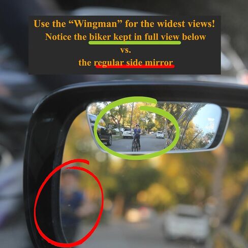 "Rhombus 4000" Car Blind Spot Mirror by Safe View Company - Change Lanes w Confidence, Frameless HD Convex Glass, Seamlessly Contours to Rear View Side Mirrors, Peel & Stick (2Pack) in Saudi Arabia