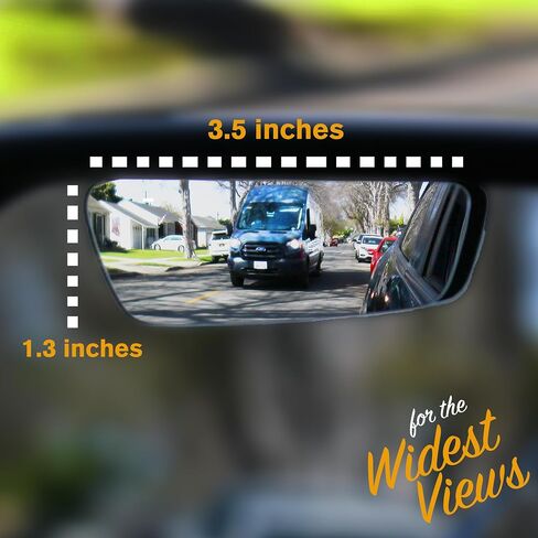 "Rhombus 4000" Car Blind Spot Mirror by Safe View Company - Change Lanes w Confidence, Frameless HD Convex Glass, Seamlessly Contours to Rear View Side Mirrors, Peel & Stick (2Pack) in Saudi Arabia