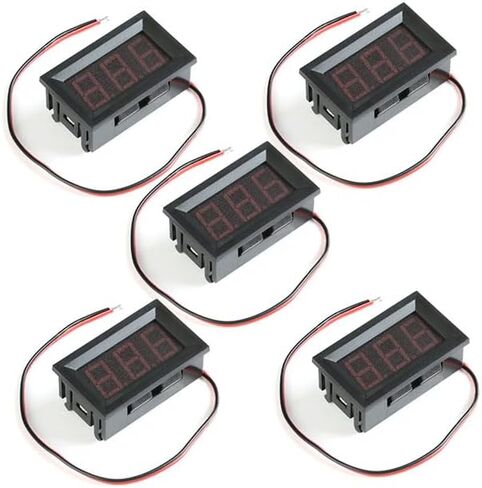 5pcs 0.56" Digital Voltmeter Ammeter DC 4.5-30V Voltage Current Meter Tester 0.56 Inch 3 Bits Red Dual LED Display with Connect Wire for DIY in Saudi Arabia