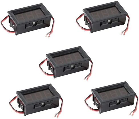 5pcs 0.56" Digital Voltmeter Ammeter DC 4.5-30V Voltage Current Meter Tester 0.56 Inch 3 Bits Red Dual LED Display with Connect Wire for DIY in Saudi Arabia