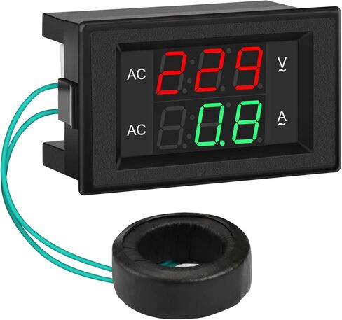 DROK AC Meter, AC 40-400V 100A Digital LCD Screen Voltage Current Power Power Factor 110V 220V Voltmeter Ammeter Multimeter Tester with Internal Shunt for Indoor Home User in Saudi Arabia