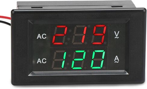 DROK AC Meter, AC 40-400V 100A Digital LCD Screen Voltage Current Power Power Factor 110V 220V Voltmeter Ammeter Multimeter Tester with Internal Shunt for Indoor Home User in Saudi Arabia
