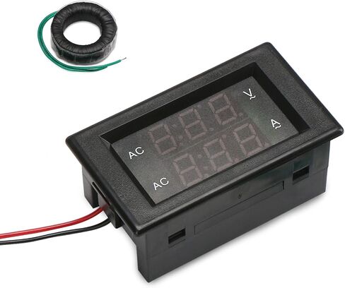 DROK AC Meter, AC 40-400V 100A Digital LCD Screen Voltage Current Power Power Factor 110V 220V Voltmeter Ammeter Multimeter Tester with Internal Shunt for Indoor Home User in Saudi Arabia