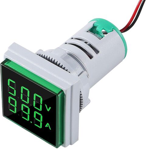 AITRIP 2Pack LED Display Voltmeter, Square Dual Display Voltmeter and Ammeter LED Digital Voltage Gauge AC 60-500V 0-100A Current Meter Indicator in Saudi Arabia