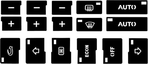AC Dash Button Repair Kit, Replacement AC Dash Button Sticker Repair Kit, AC Dash Button Sticker Repair Kit Best for Fixing Ruined Faded A/C Control Buttons, Car SUV Truck Accessories (21 Key) in Saudi Arabia
