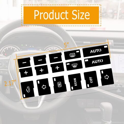 AC Dash Button Repair Kit, Replacement AC Dash Button Sticker Repair Kit, AC Dash Button Sticker Repair Kit Best for Fixing Ruined Faded A/C Control Buttons, Car SUV Truck Accessories (21 Key) in Saudi Arabia