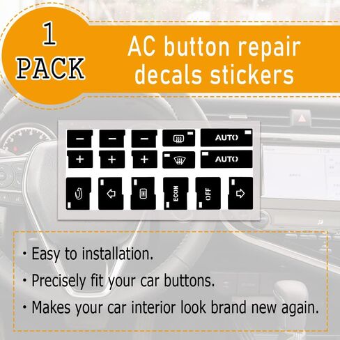 AC Dash Button Repair Kit, Replacement AC Dash Button Sticker Repair Kit, AC Dash Button Sticker Repair Kit Best for Fixing Ruined Faded A/C Control Buttons, Car SUV Truck Accessories (21 Key) in Saudi Arabia