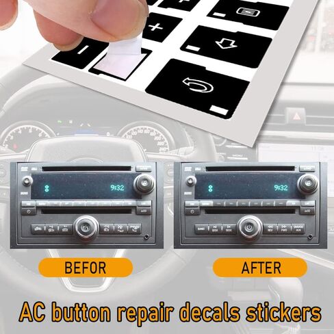 AC Dash Button Repair Kit, Replacement AC Dash Button Sticker Repair Kit, AC Dash Button Sticker Repair Kit Best for Fixing Ruined Faded A/C Control Buttons, Car SUV Truck Accessories (21 Key) in Saudi Arabia