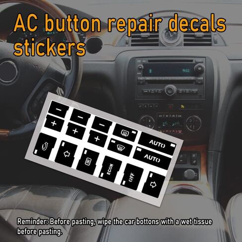 AC Dash Button Repair Kit, Replacement AC Dash Button Sticker Repair Kit, AC Dash Button Sticker Repair Kit Best for Fixing Ruined Faded A/C Control Buttons, Car SUV Truck Accessories (21 Key) in Saudi Arabia
