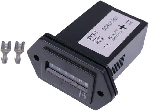 LSSOCH DC6V-80V Mechanical Hour Meter Gauge Compatible with Gasoline Engine Boat Generator Truck Boat Motorcross Motor in Saudi Arabia